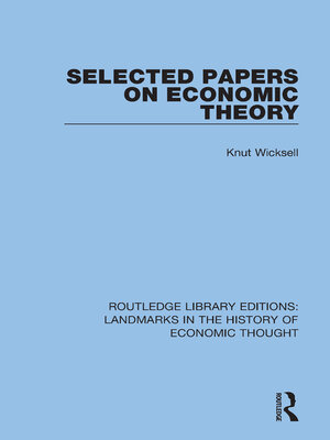 cover image of Selected Papers on Economic Theory